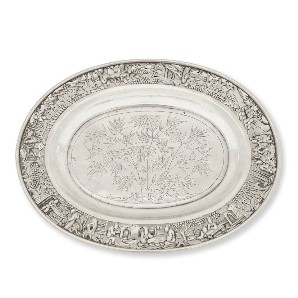 A Chinese export silver butter dish by Luen Wo, Shanghai, circa 1900 - 2