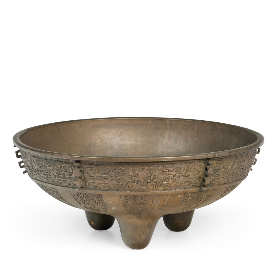 A massive Chinese bronze censer 20th century (1 of 2)