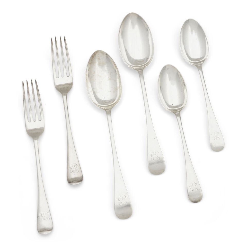 A collection of George V Old English and Hanoverian pattern cutlery John Round & Son Ltd, Sheffi... (1 of 1)