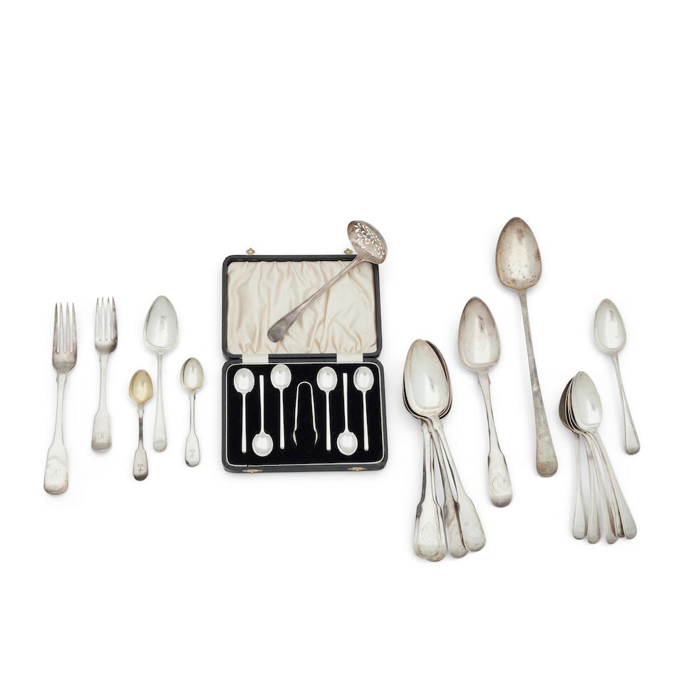 A collection of Georgian and Victorian flatware various makers and dates (1 of 1)
