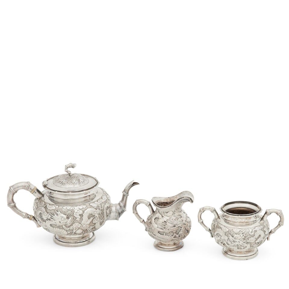 A Chinese export silver tea service Wang Hing, circa 1900 (3) (1 of 1)