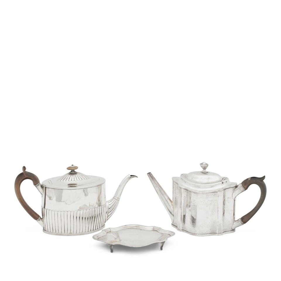 A George III teapot and stand Peter and Ann Bateman, London, 1792, (3) (1 of 1)
