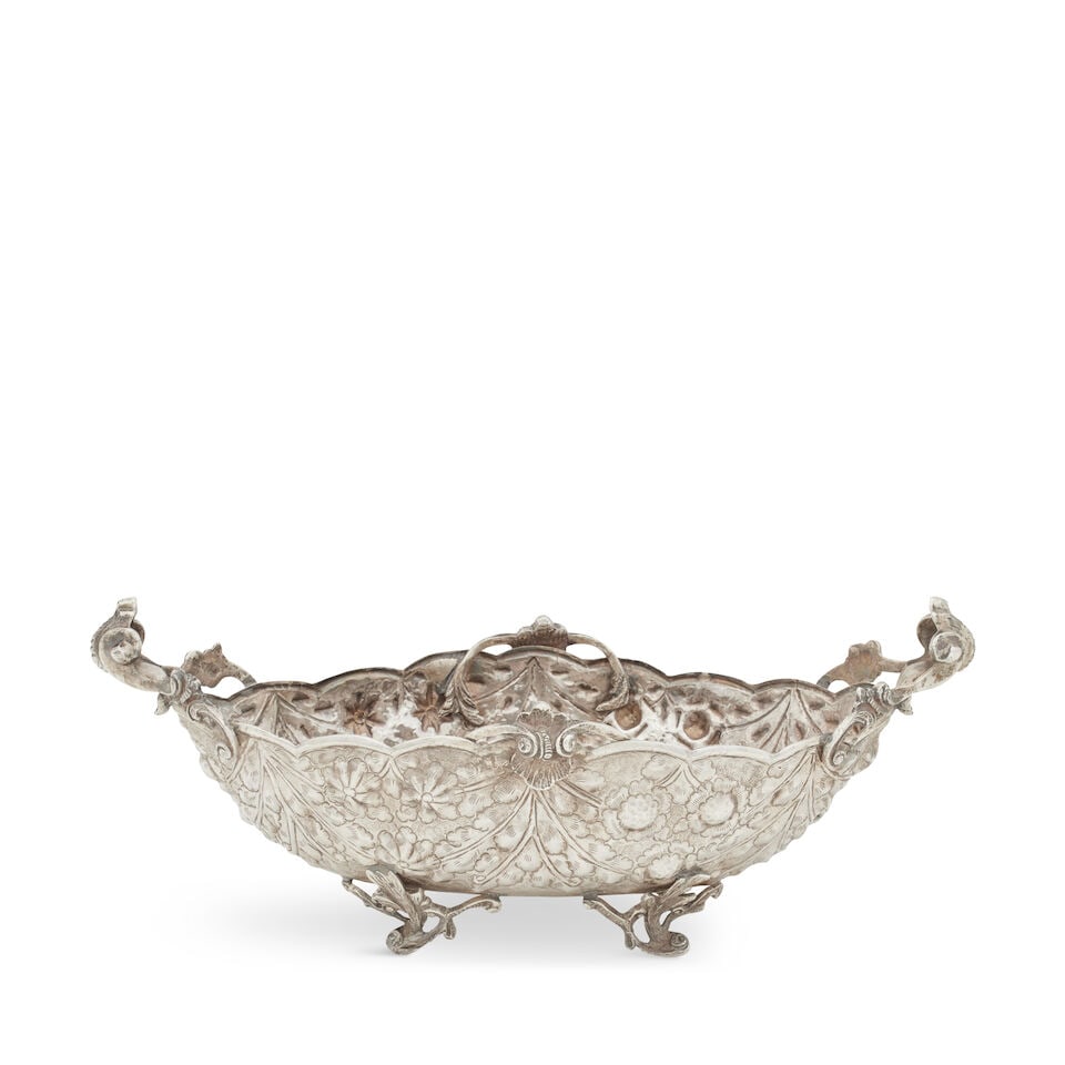An Egyptian silver centrepiece bowl Post 1946, stamped with lotus and 900 standard mark (1 of 1)
