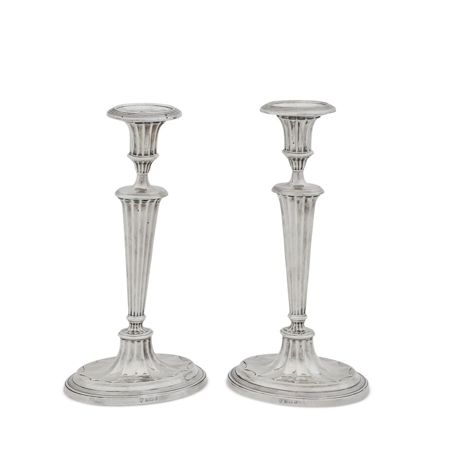A pair of Edwardian silver candlesticks By Ellis & Co., Birmingham, 1910 (1 of 1)