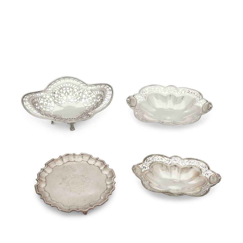 A pair of Scottish silver bonbon dishes Hamilton and Inches, Edinburgh 1904 (1 of 1)