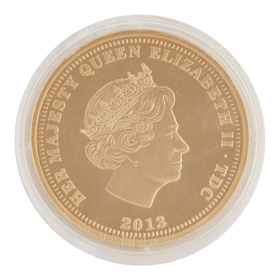 Royal Mint Queen Elizabeth II & the lion quintuple sovereign £5 Gold Proof Coin - 3