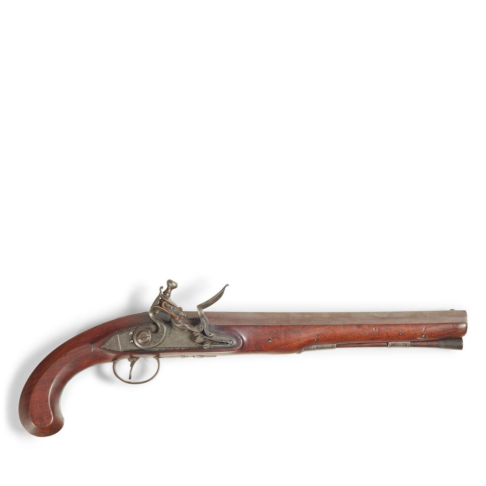 A 25-Bore Flintlock Duelling Pistol, late 18th century by Perry London (1 of 3)