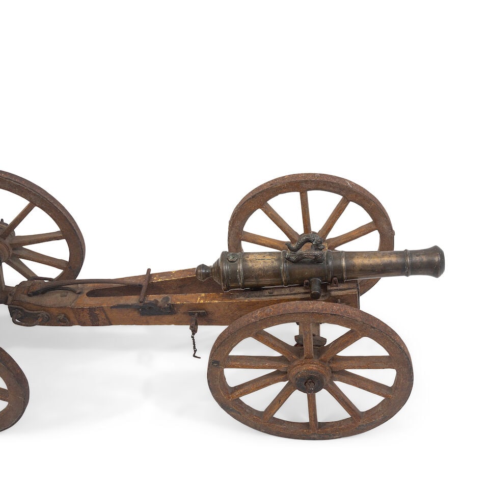 An 18th century bronze signal cannon on a matched carriage - 2