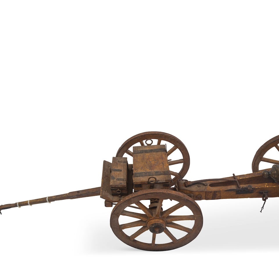 An 18th century bronze signal cannon on a matched carriage - 3
