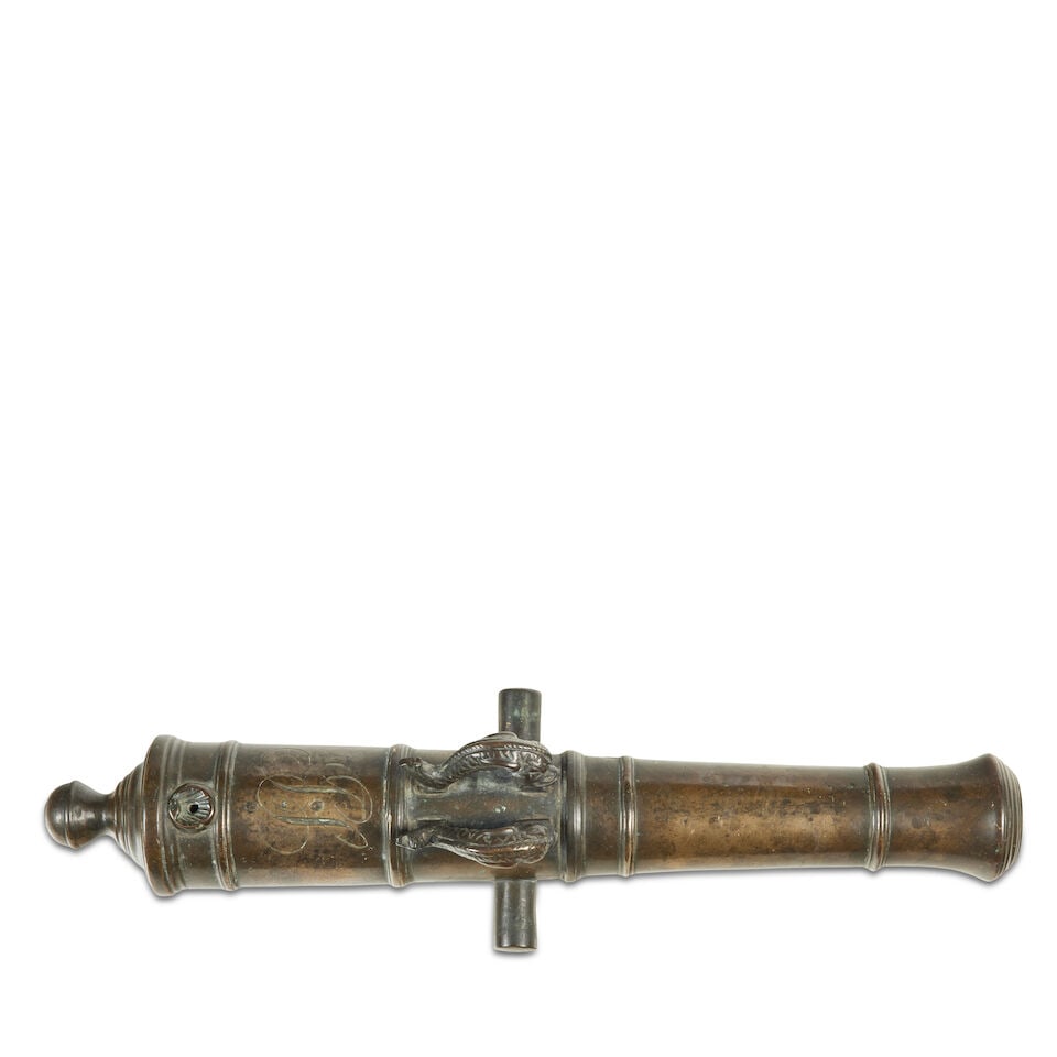 An 18th century bronze signal cannon on a matched carriage - 6