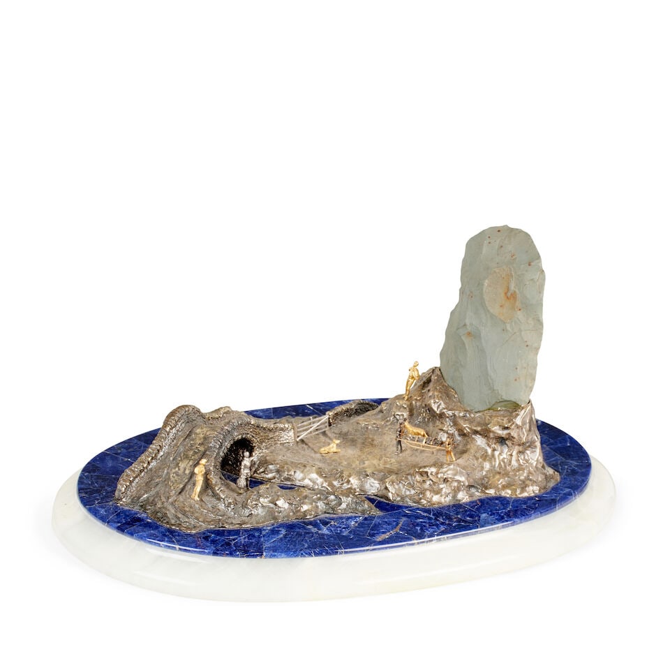 Of Mountain rescue and lake district interest An 18ct gold and silver table centrepiece by Ian A... (1 of 1)
