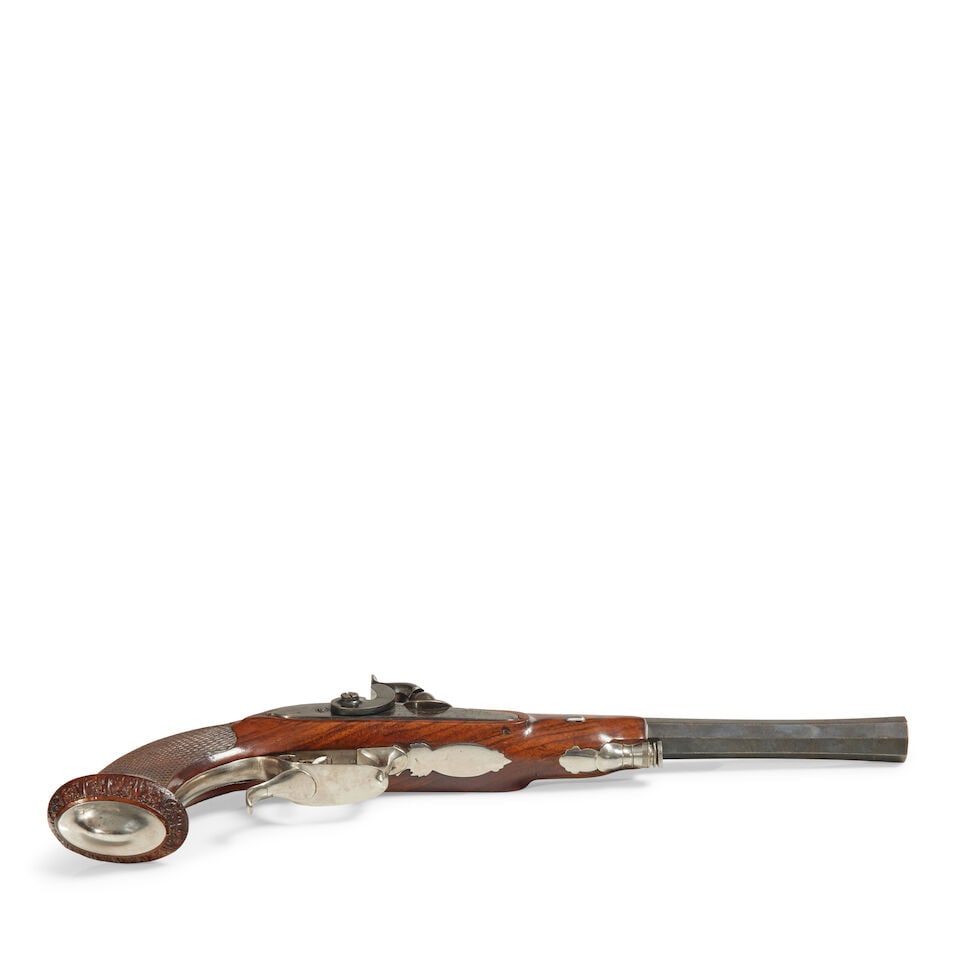 A cased pair of French target or duelling pistols signed bruneel à lyon - 2