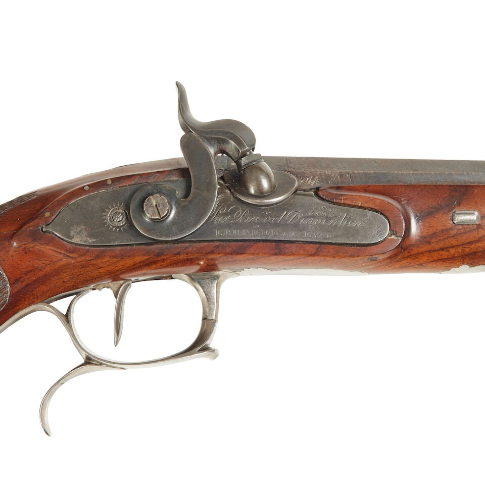A cased pair of French target or duelling pistols signed bruneel à lyon - 4