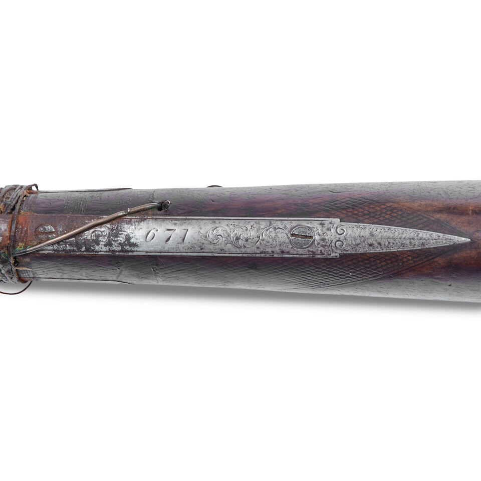 A 14-Bore Double barrelled percussion sporting gun by Thomas Boss, No. 671 - 2