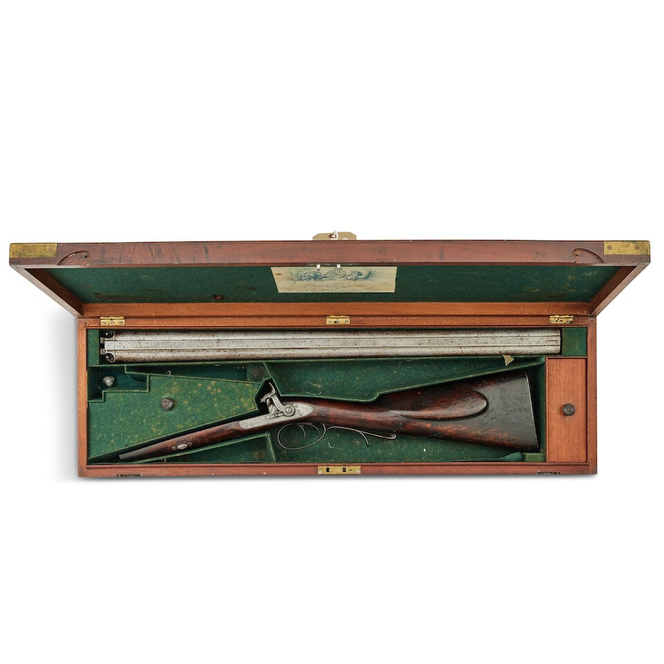 A cased 12-bore Double barrelled percussion sporting gun by J Purdey - 3