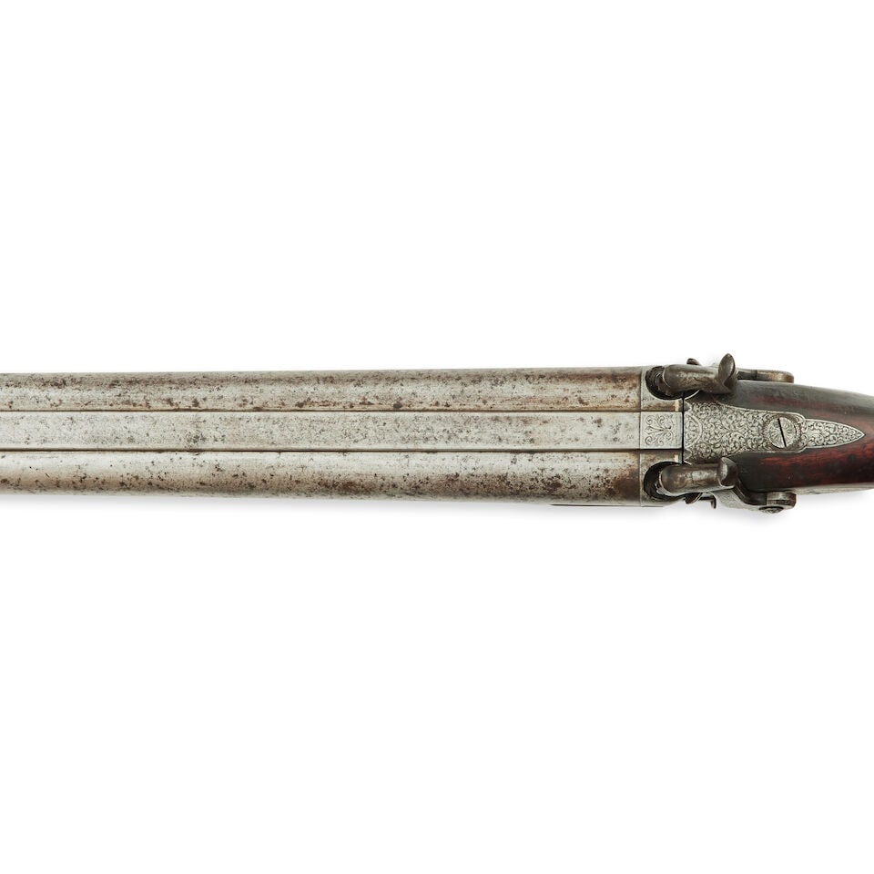 A cased 12-bore Double barrelled percussion sporting gun by J Purdey - 5