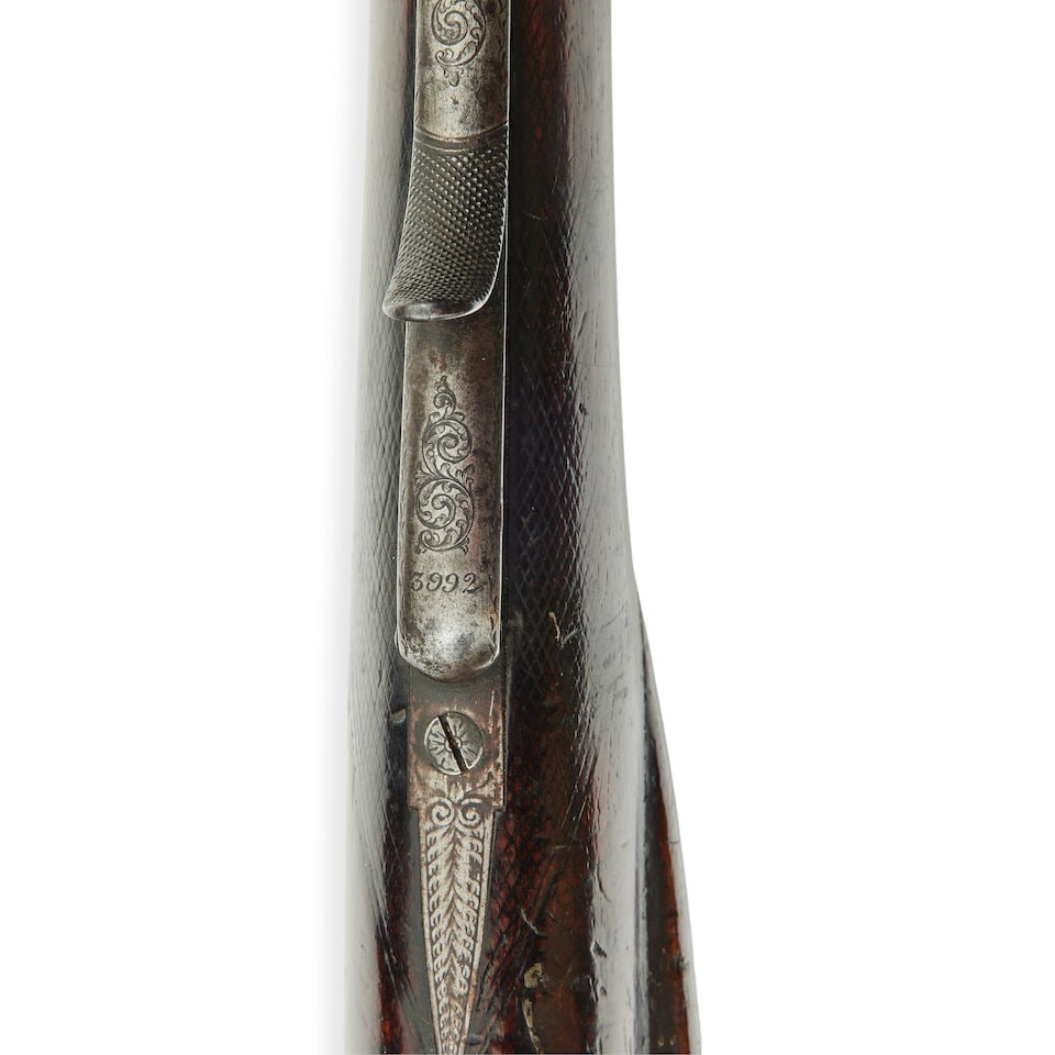A cased 12-bore Double barrelled percussion sporting gun by J Purdey - 6