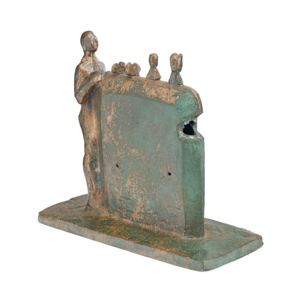 Bill Scott PPRSA FRBS DA HRA HRHA HRWA (British, 1935-2012): Bronze: Bill Scott PPRSA FRBS DA HRA HRHA HRWA (British, 1935-2012): Bronze Inscribed to the base 'BS72', 22.5cm wide, 10cm deep, 21cm high (8 1/2in wide, 3 1/2in deep, 8in high) This lot is subject to the fo