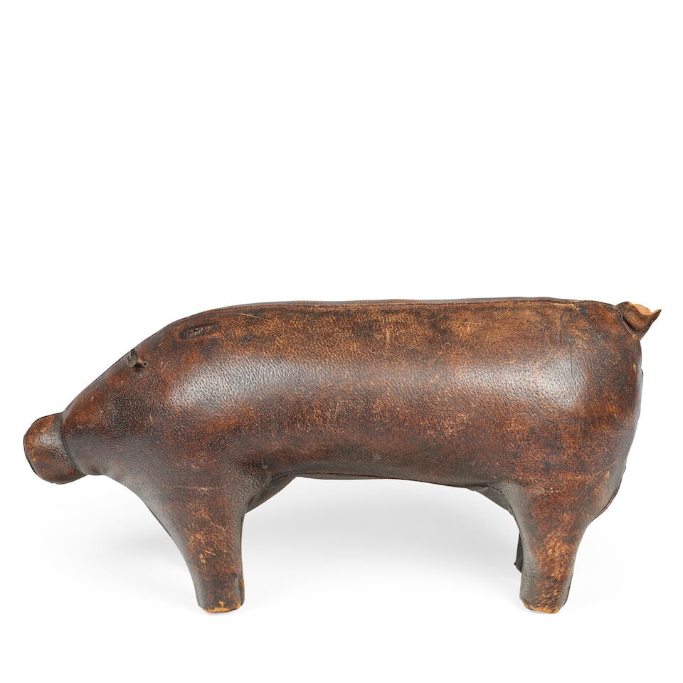 A leather 'pig' footstool attributed to Omersa for Liberty - 2