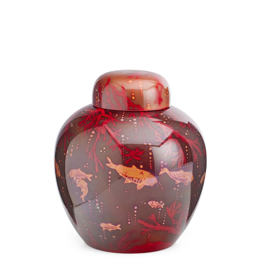 BERNARD MOORE (BRITISH 1850-1935): A Flambe pottery vase (1 of 3)