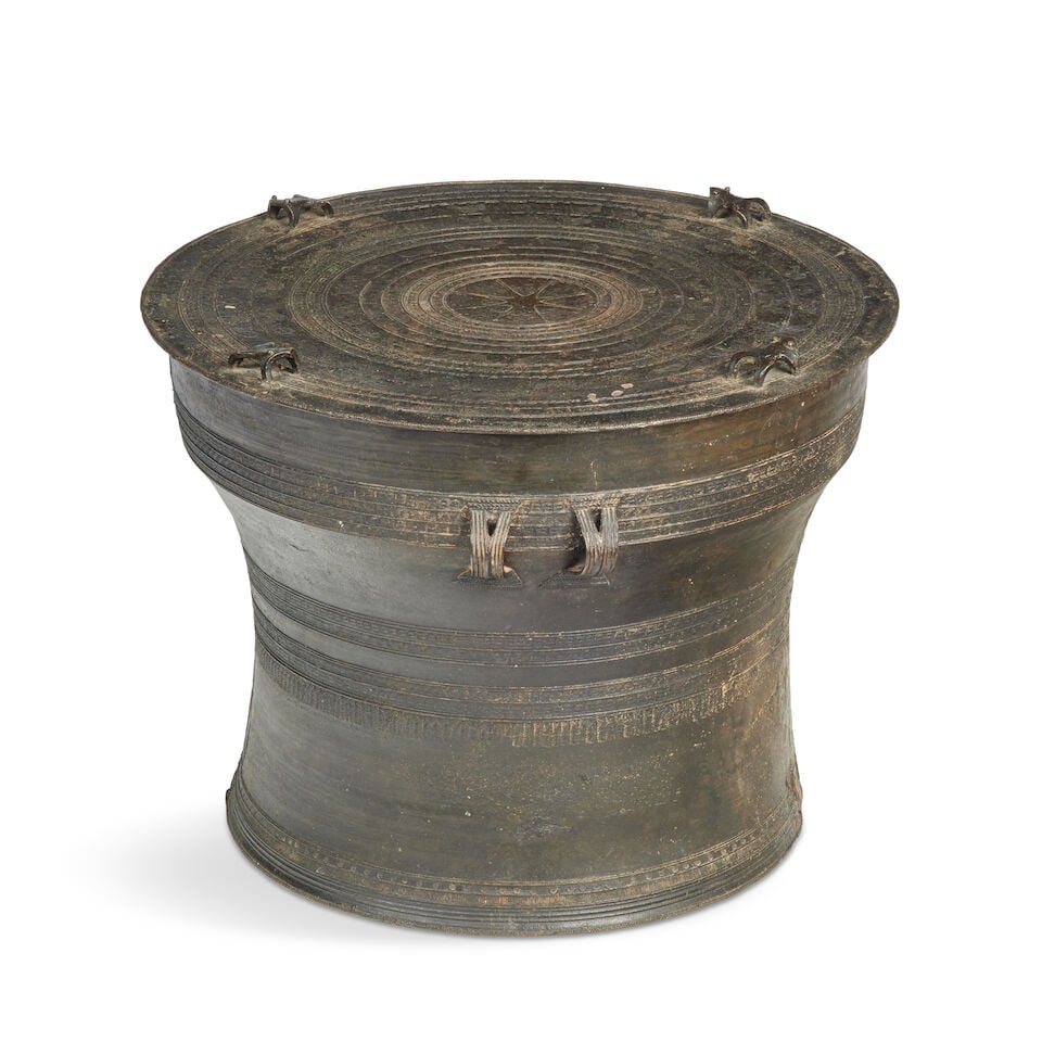 A South East Asian bronze rain drum probably Laos (1 of 3)