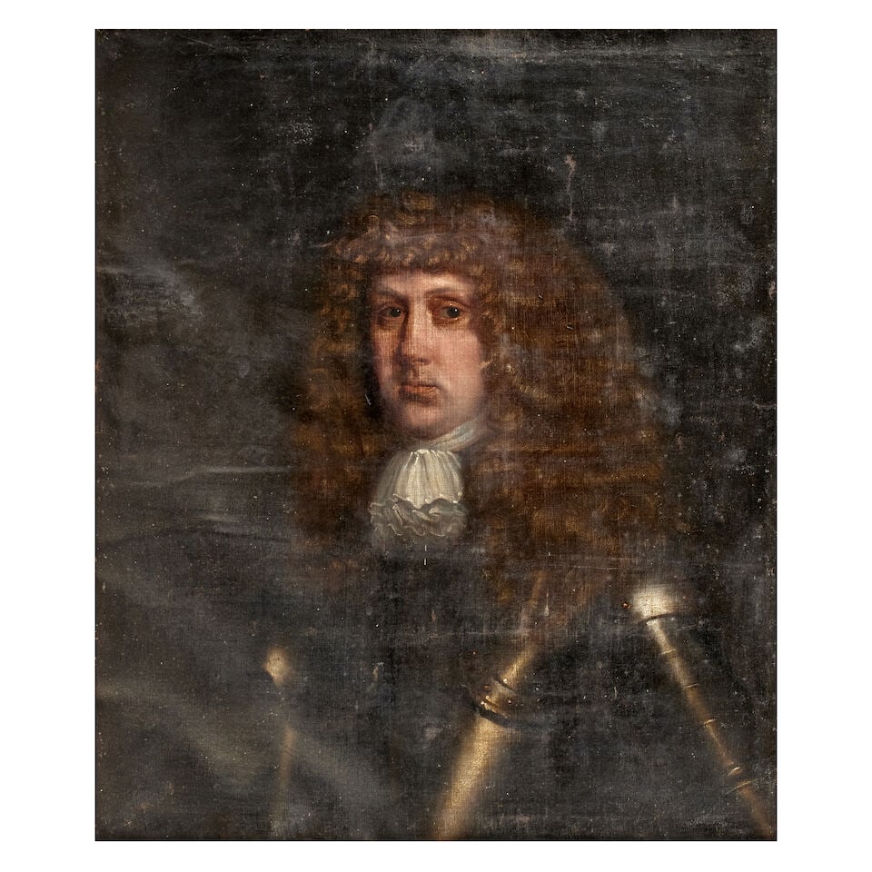 Scottish School (17th Century) Portrait of a gentleman, bust length, wearing armour (in a carved... - 2