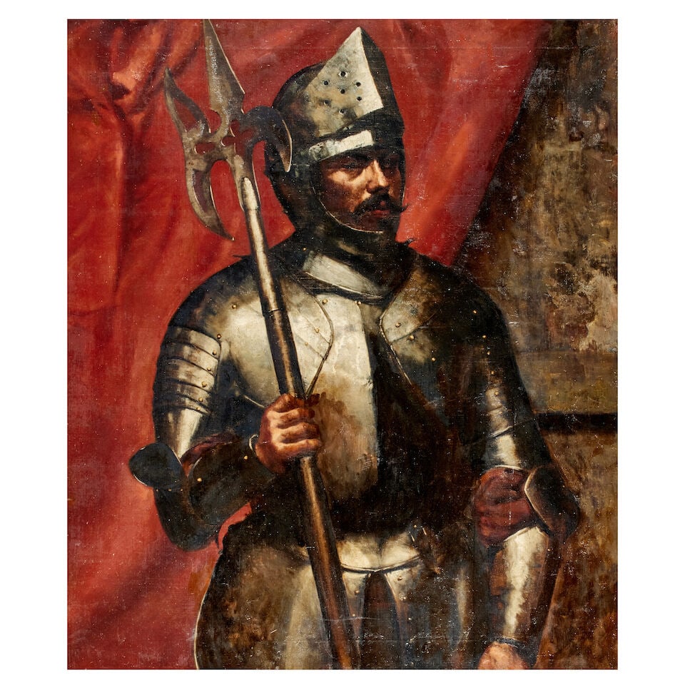 Attributed to Robert Atkinson (British, 1863-1896) The Spanish Knight: Attributed to Robert Atkinson (British, 1863-1896) The Spanish Knight oil on canvas 104 x 89.5cm (40 15/16 x 35 1/4in). Footnotes: Provenance Private collection, UK. This may possibly relate to the 18