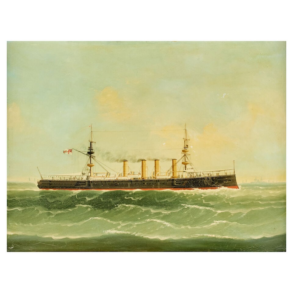 British School (19th/20th Century) H.M.S. Terrible at sea (1 of 3)