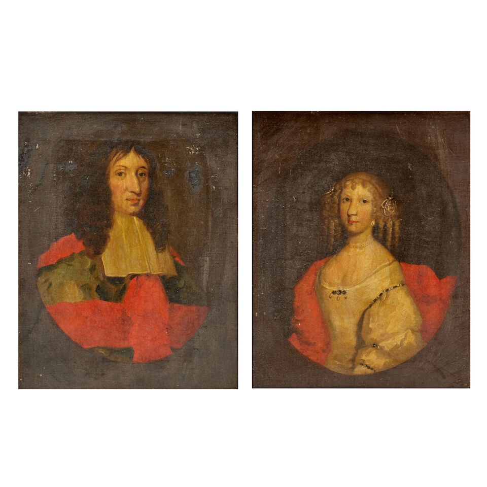 Scottish School (c.1700) A pair of portraits of Lord Strathord (circa 1620-1683) and Margaret Gr...: Scottish School (c.1700) A pair of portraits of Lord Strathord (circa 1620-1683) and Margaret Graeme of Inchbrakie, 1st Baroness Nairn (died 1704) oil on canvas each 33 x 26.5cm (13 x 10 7/16in). (2) 