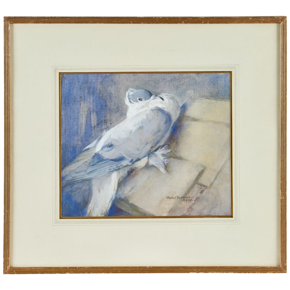 Mabel Dawson, RSW SSA (1887-1965) Two gouaches of fancy pigeons; - 5