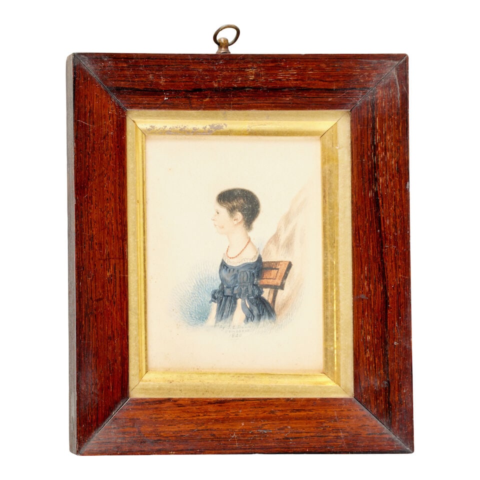 James G Howie (British, 1791-1858) A portrait of a girl signed and dated 1840;and a collection o... - 2