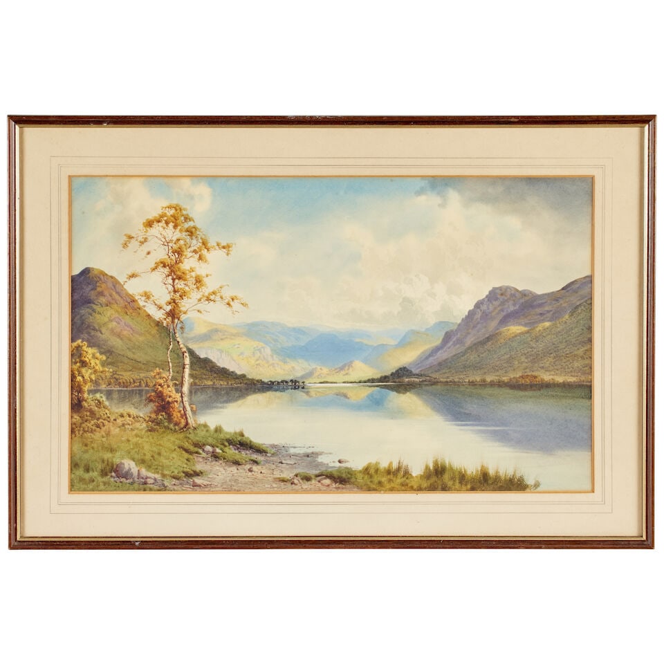 Attributed to Edward Horace Thompson (British, 1879-1949) Loch Voil near Callander with silver b... - 6