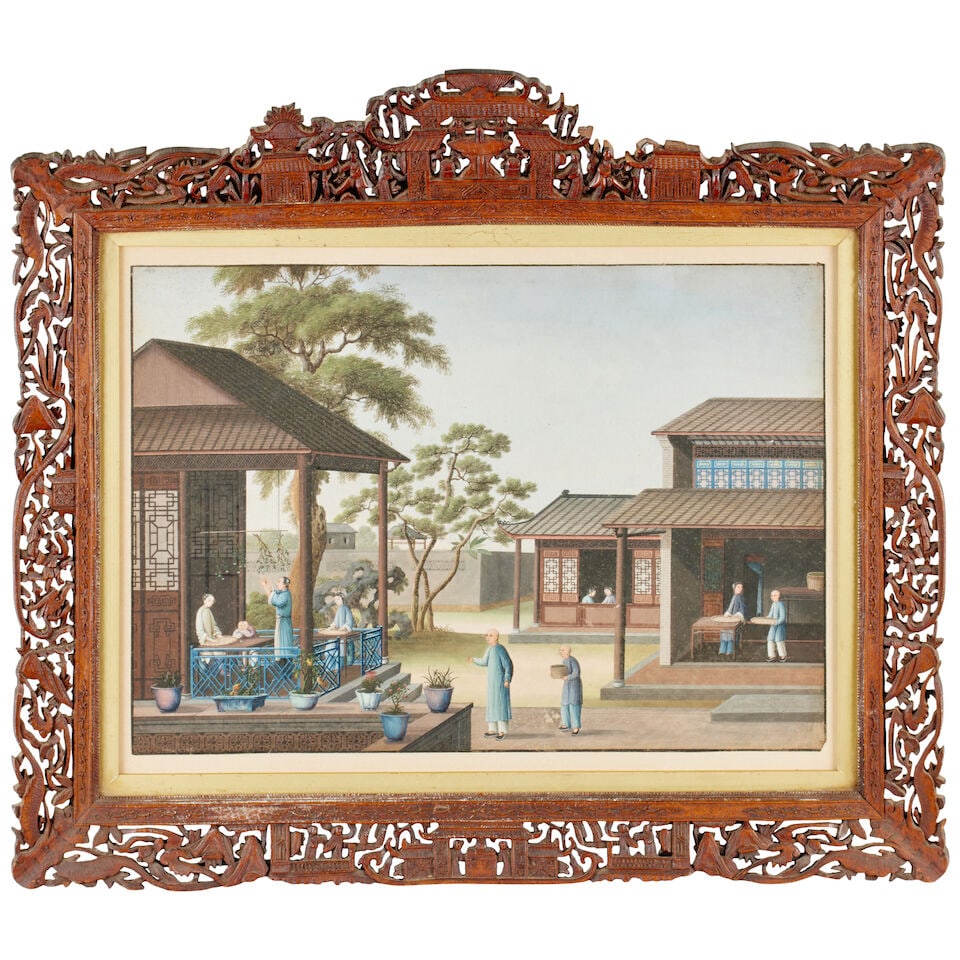 A Chinese trade painting Mid 19th century - 4