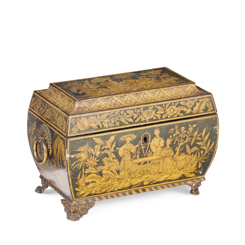 A Regency penwork tea caddy (4) - 2
