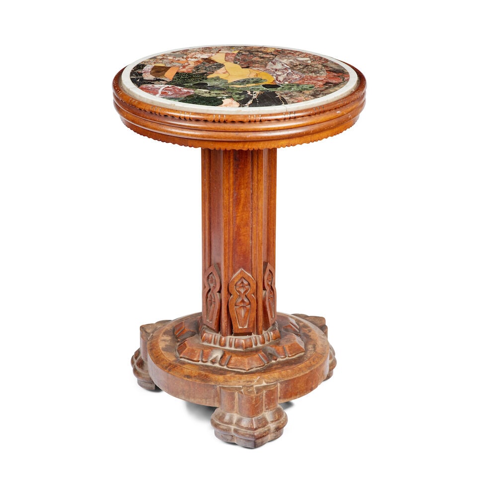 A 19th century walnut and marble inlayed specimen table (1 of 2)