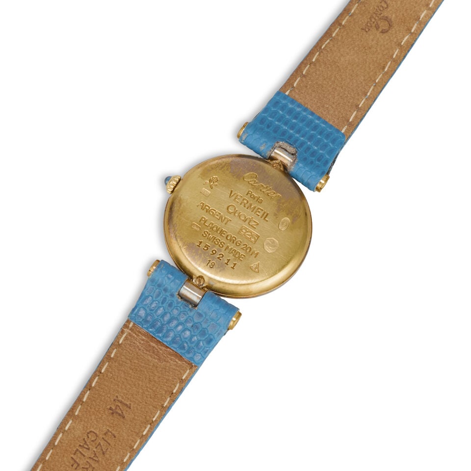 Cartier. A lady's gold plated silver quartz wristwatch Must de Vendome, Circa 1990 - 3