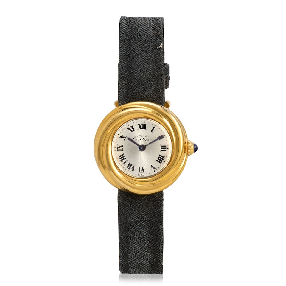Cartier. A lady's silver gold plated quartz wristwatch Trinity, Must de, Ref: 2735, Circa 1990 (1 of 3)