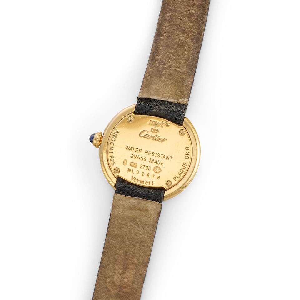 Cartier. A lady's silver gold plated quartz wristwatch Trinity, Must de, Ref: 2735, Circa 1990 - 3