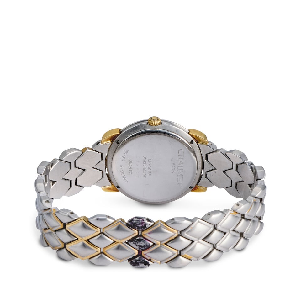 Chaumet. A stainless steel and gold quartz calendar bracelet watch Élysées , Circa 1989 - 3