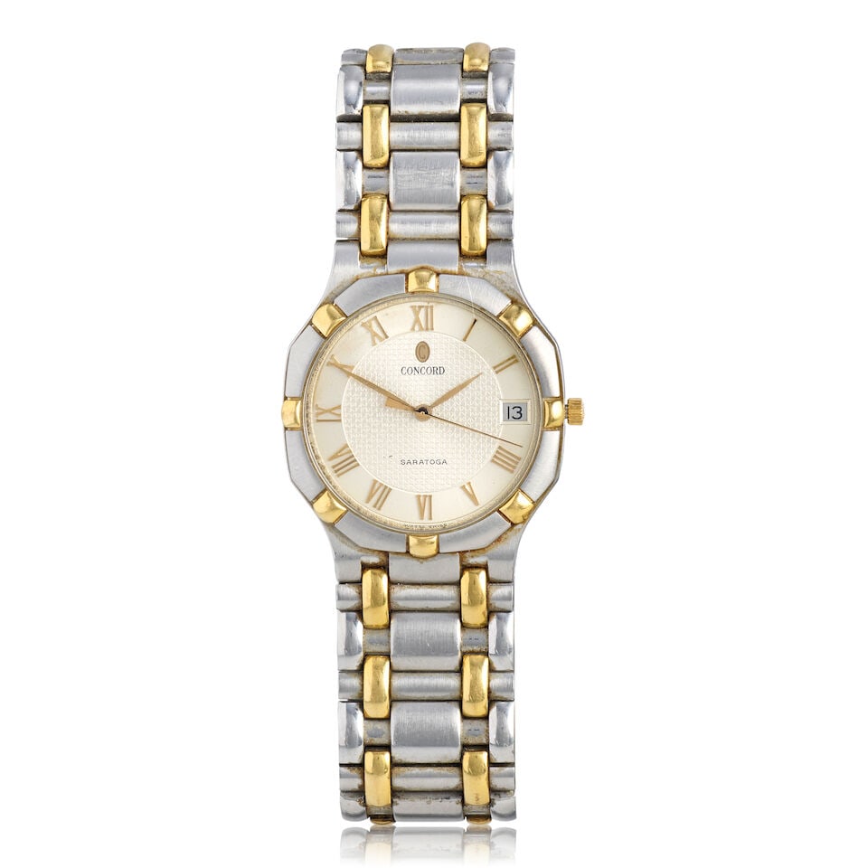 Concord. A stainless steel and gold quartz calendar bracelet watch Saratoga, Ref: 15.58.237, Ci... (1 of 3)