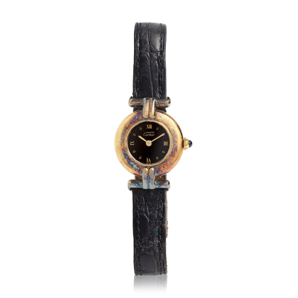 Cartier. A lady's gold plated silver quartz wristwatch Must de Cartier Colisée, Ref: 590... (1 of 3)