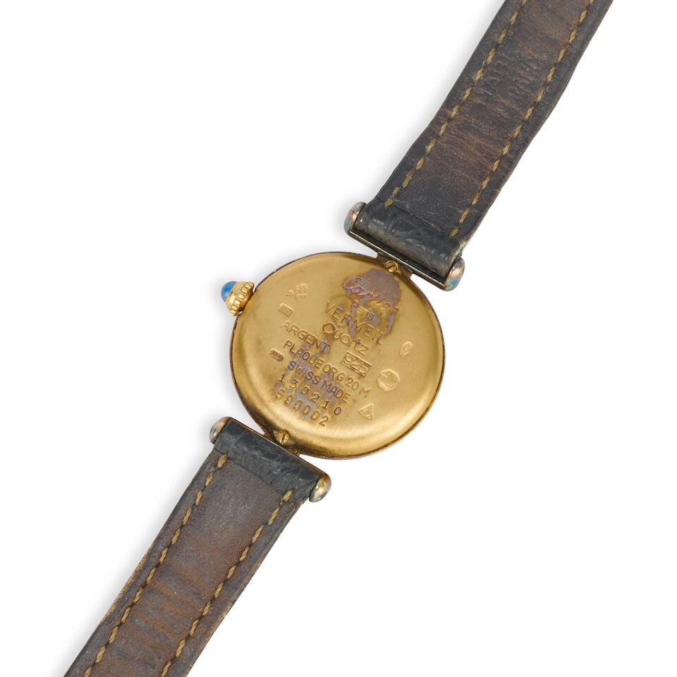 Cartier. A lady's gold plated silver quartz wristwatch Must de Cartier Colisée, Ref: 590... - 3