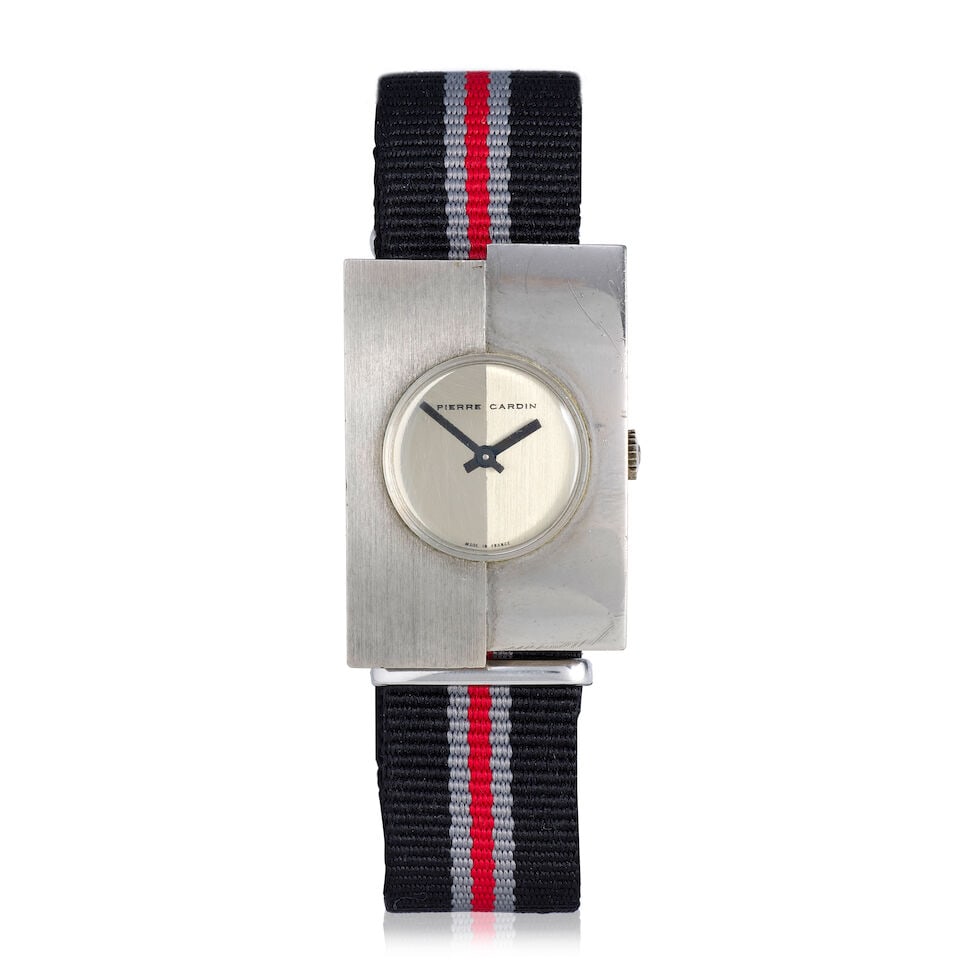 Jaeger for Pierre Cardin. A stainless steel manual wind wristwatch Espace collection, Circa 1970 (1 of 4)