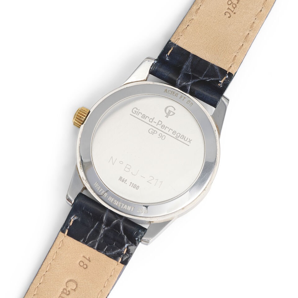 Girard-Perregaux. A stainless steel and gold automatic calendar wristwatch GP 90, Ref: 1100, Ci... - 3