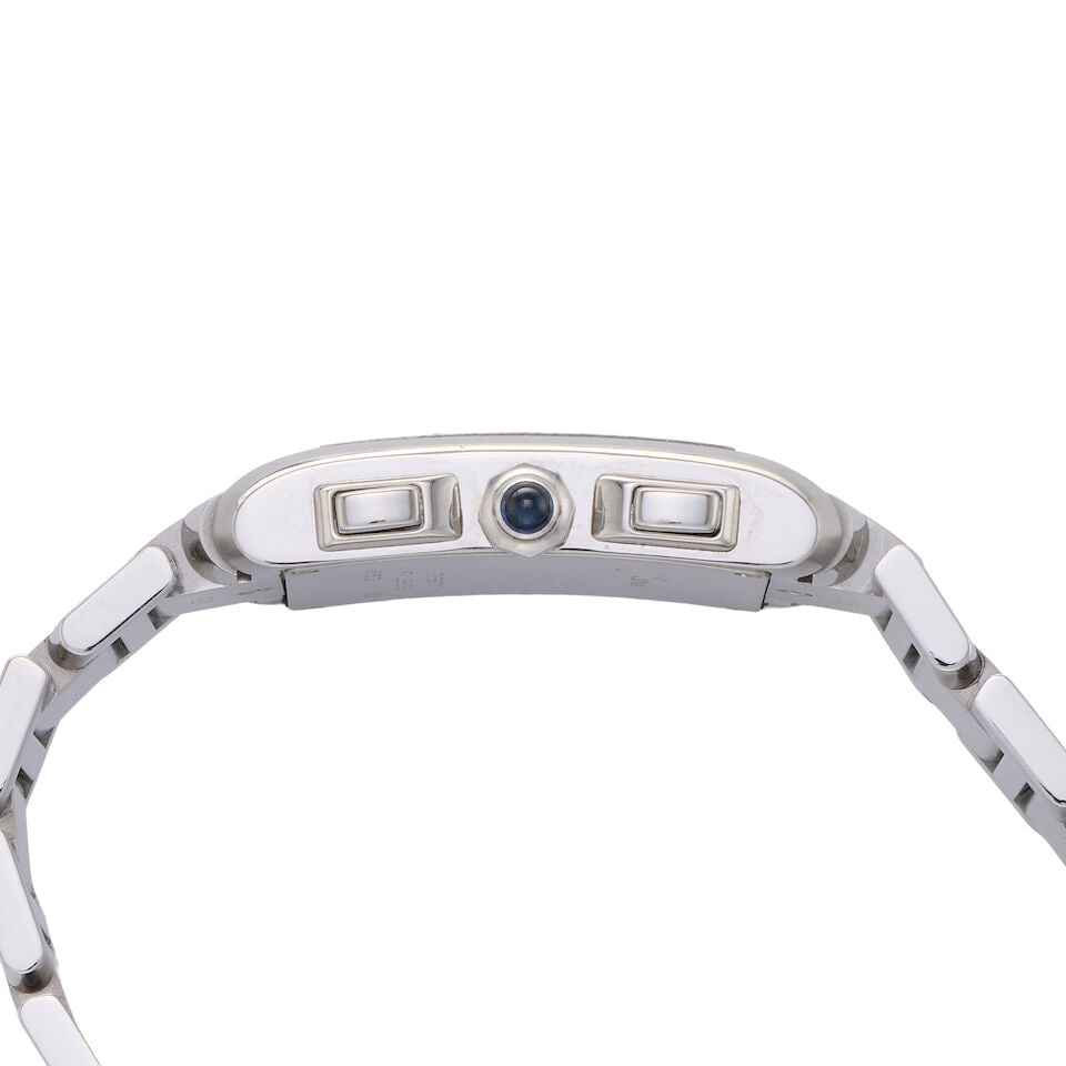 Cartier. A stainless steel quartz calendar chronograph bracelet watch Tank Française Chron... - 2