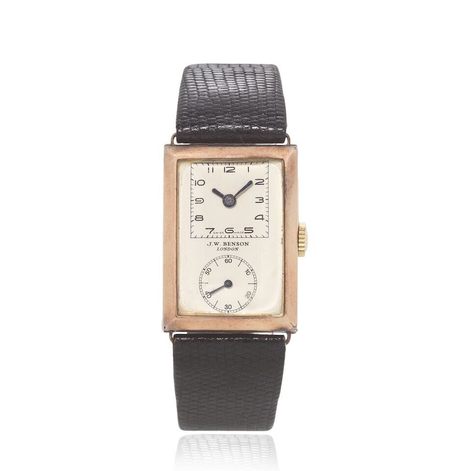 J.W.Benson. A 9K gold manual wind wristwatch Edinburgh Hallmark for 1933 (1 of 3)