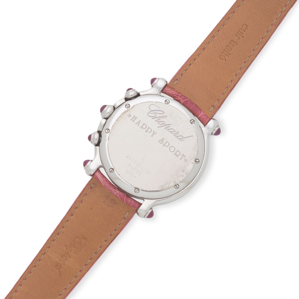 Chopard. A lady's stainless steel quartz chronograph calendar wristwatch Happy Sport, Ref: 28/8... - 2