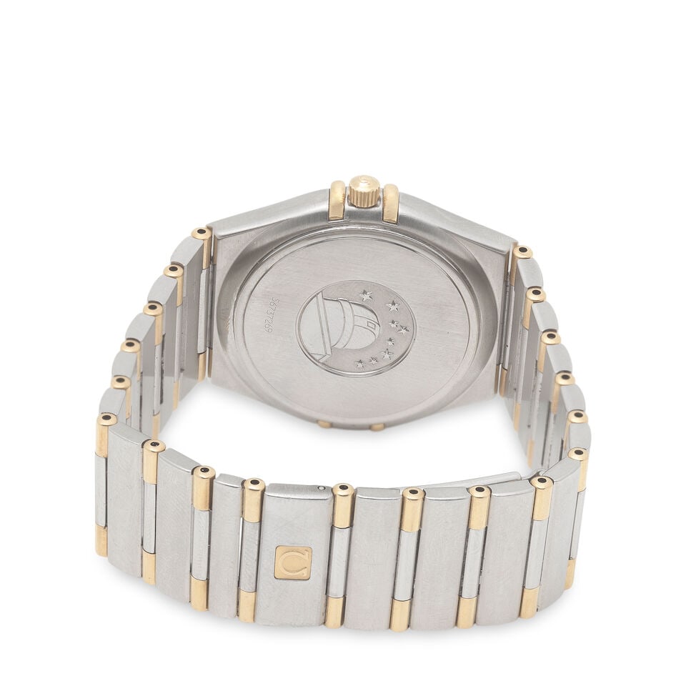 Omega. A stainless steel and gold quartz calendar bracelet watch Constellation, Ref: 396.1201, ... - 2