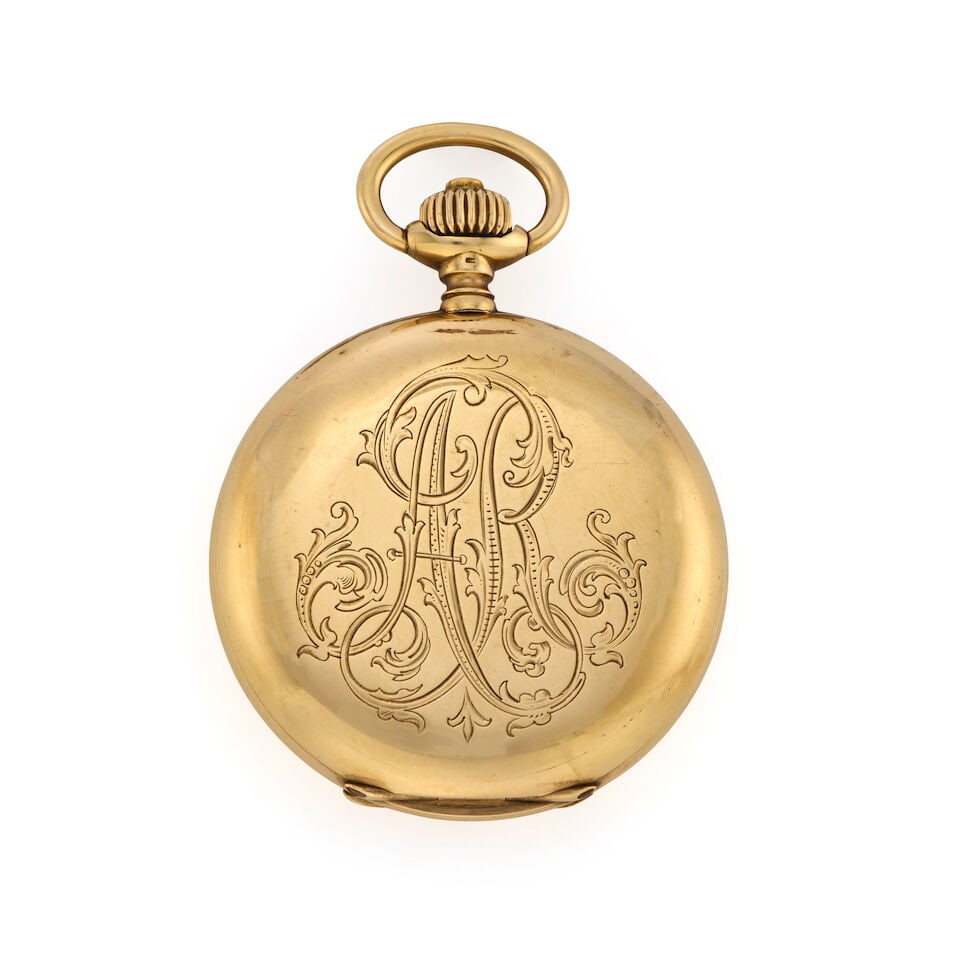 A. Lange & Söhne. A 14K gold keyless wind full hunter pocket watch Circa 1930 - 2