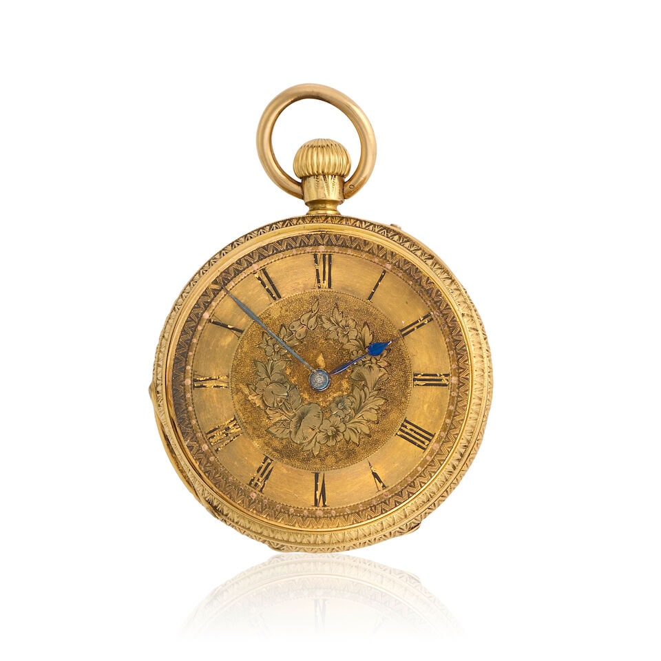 S.Smith & Son, 9 Strand, London. An 18K gold keyless wind open face pocket watchLondon Hallmark ... (1 of 3)